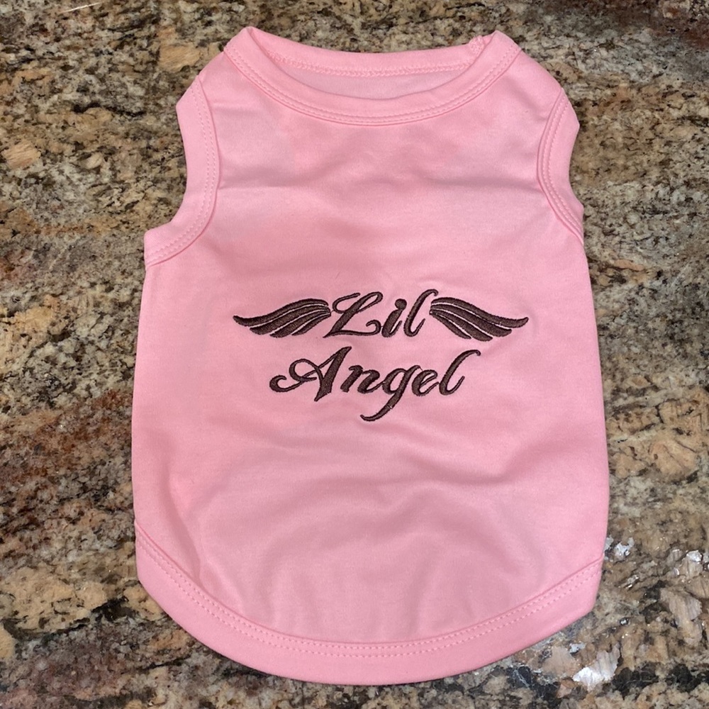 Parisian Pet, unisex trendy pet design clothing, “Lil Angel” 🐾 Pink+Black, NWT